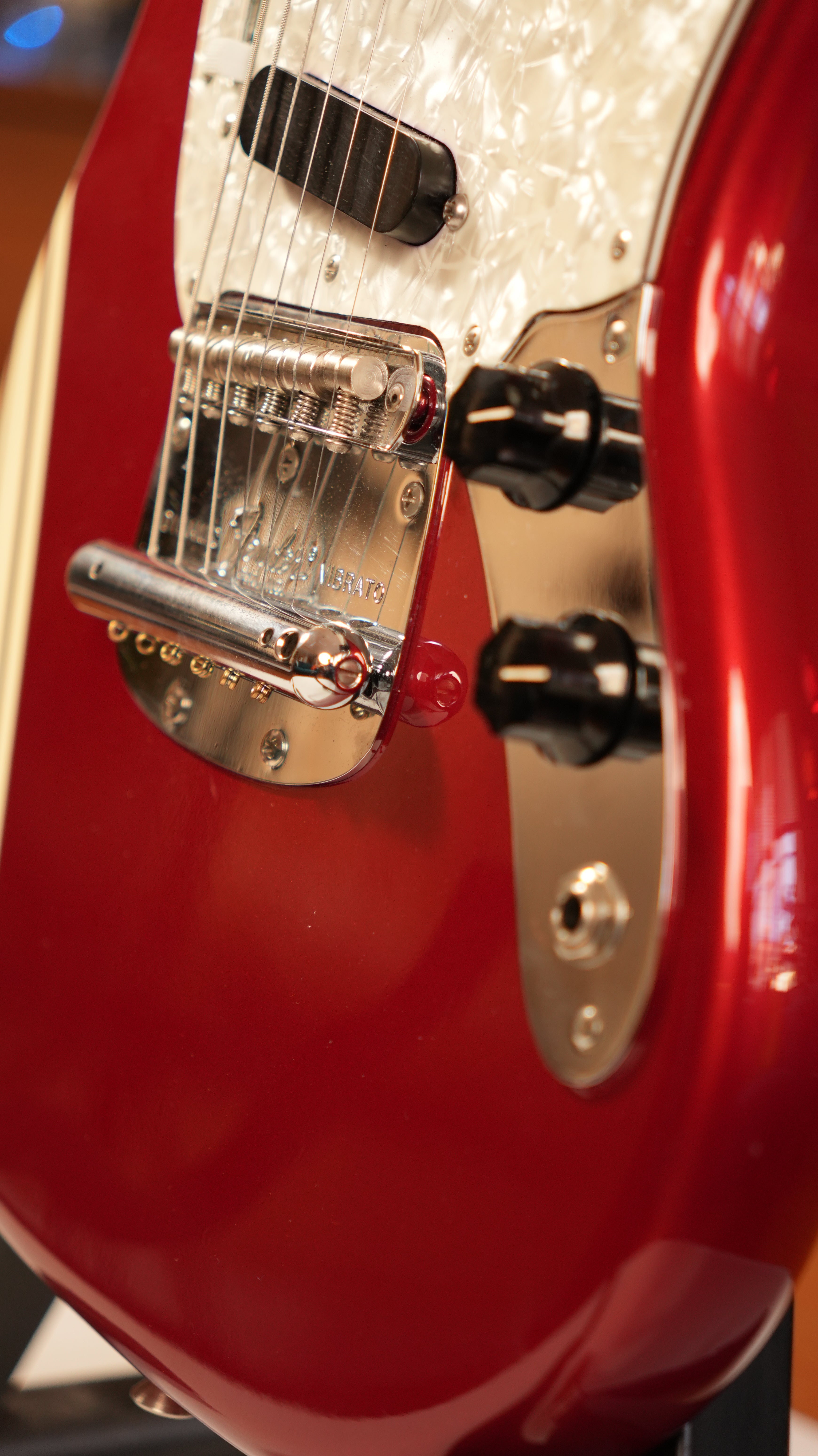 1971 Fender Mustang Guitar with Rosewood Fretboard - Competition Red