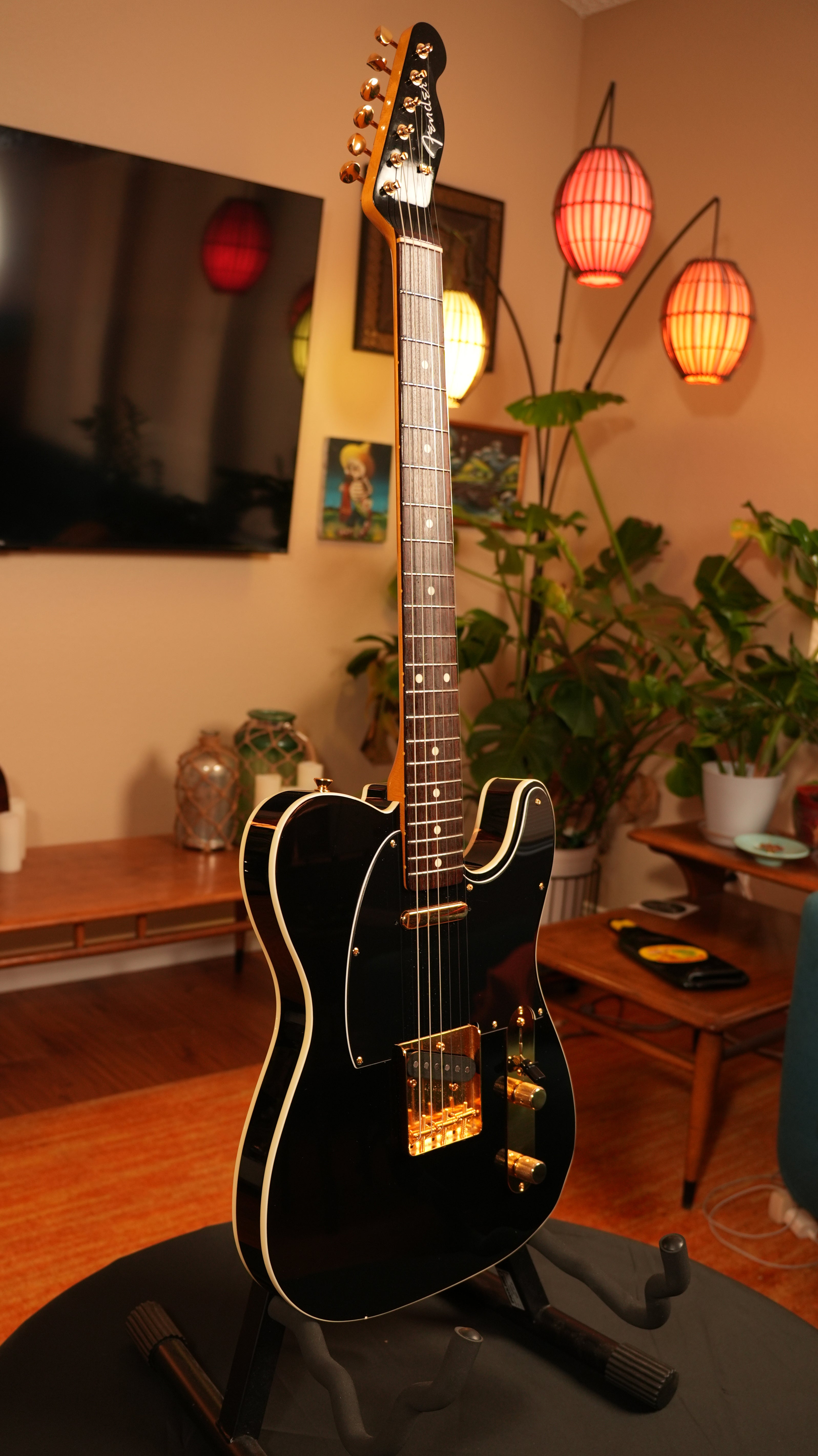 SOLD - 2018 Fender Limited Edition MIJ Traditional 60s Telecaster FSR Midnight – Gloss Black w/ Gold Hardware, Double Bound & Gig Bag