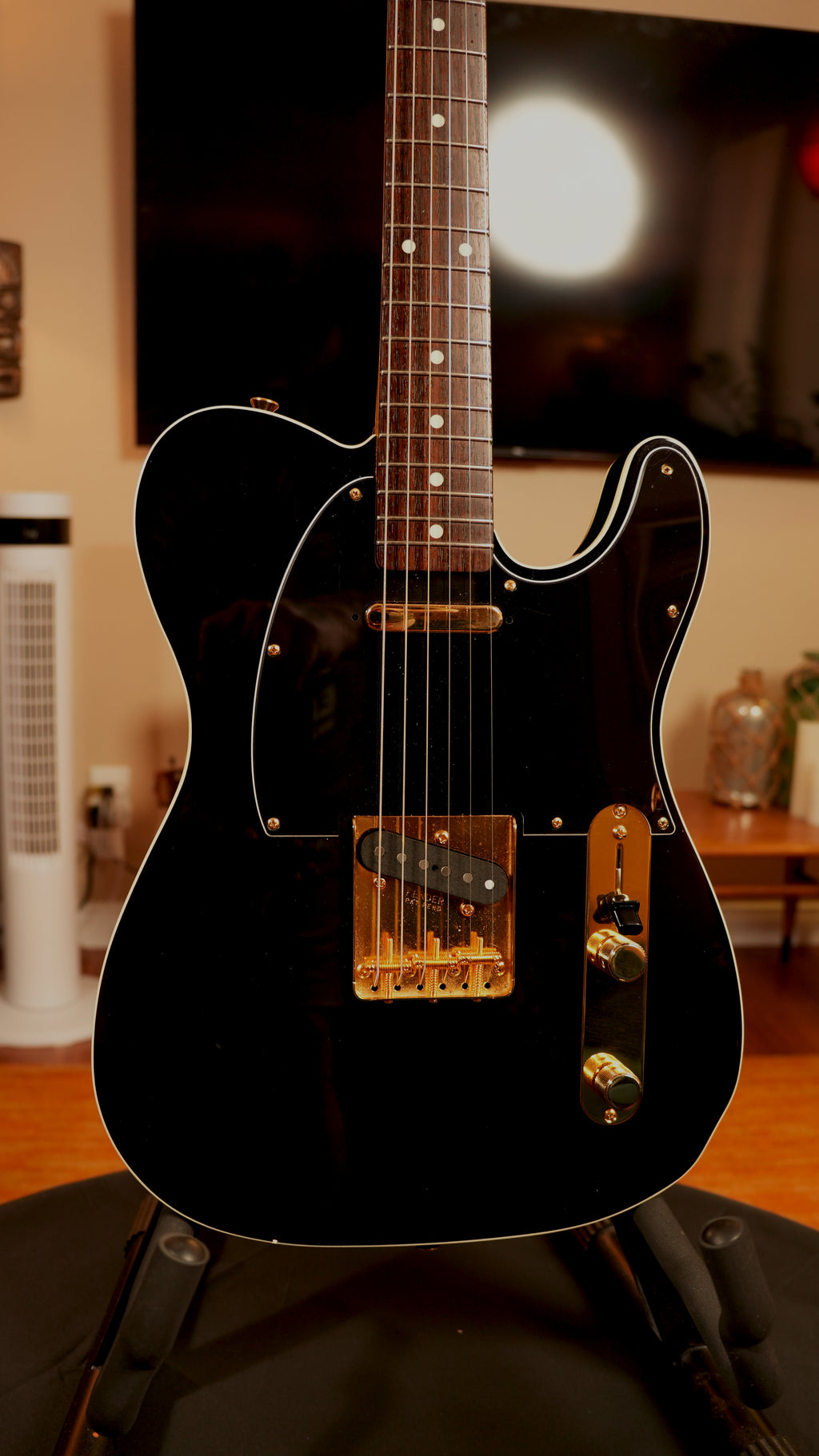 SOLD - 2018 Fender Limited Edition MIJ Traditional 60s Telecaster FSR Midnight – Gloss Black w/ Gold Hardware, Double Bound & Gig Bag