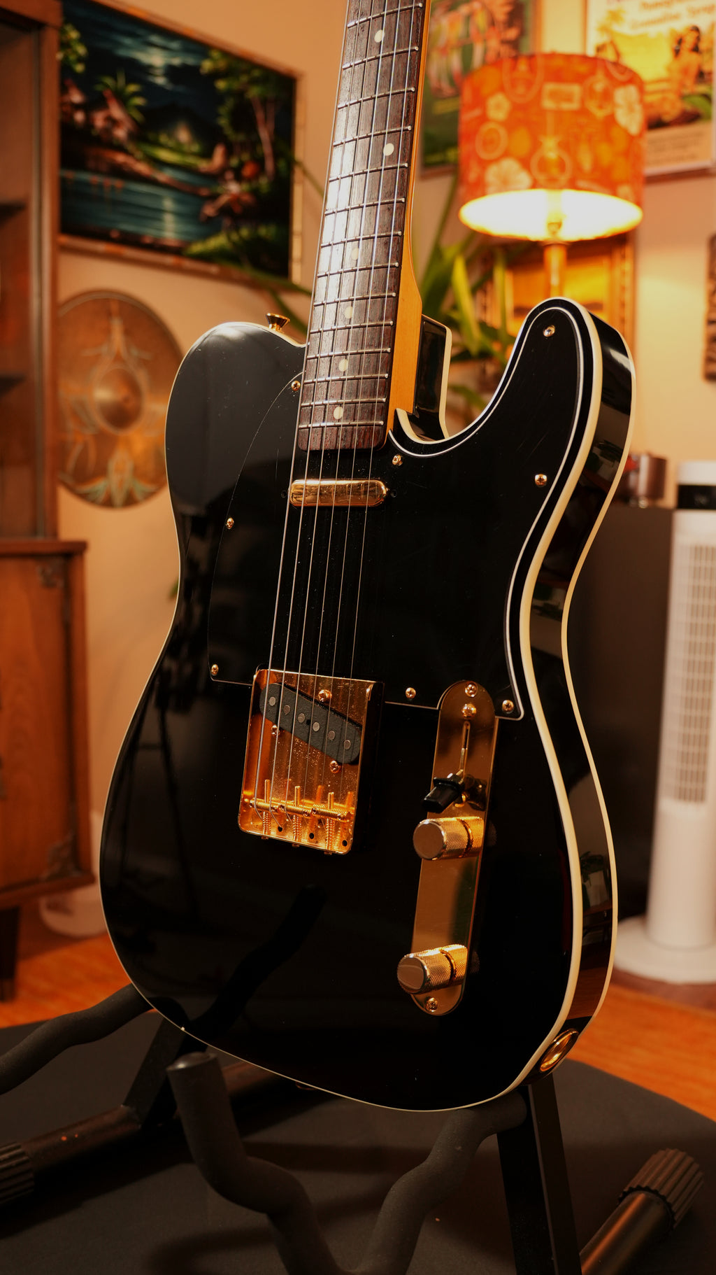 SOLD - 2018 Fender Limited Edition MIJ Traditional 60s Telecaster FSR Midnight – Gloss Black w/ Gold Hardware, Double Bound & Gig Bag