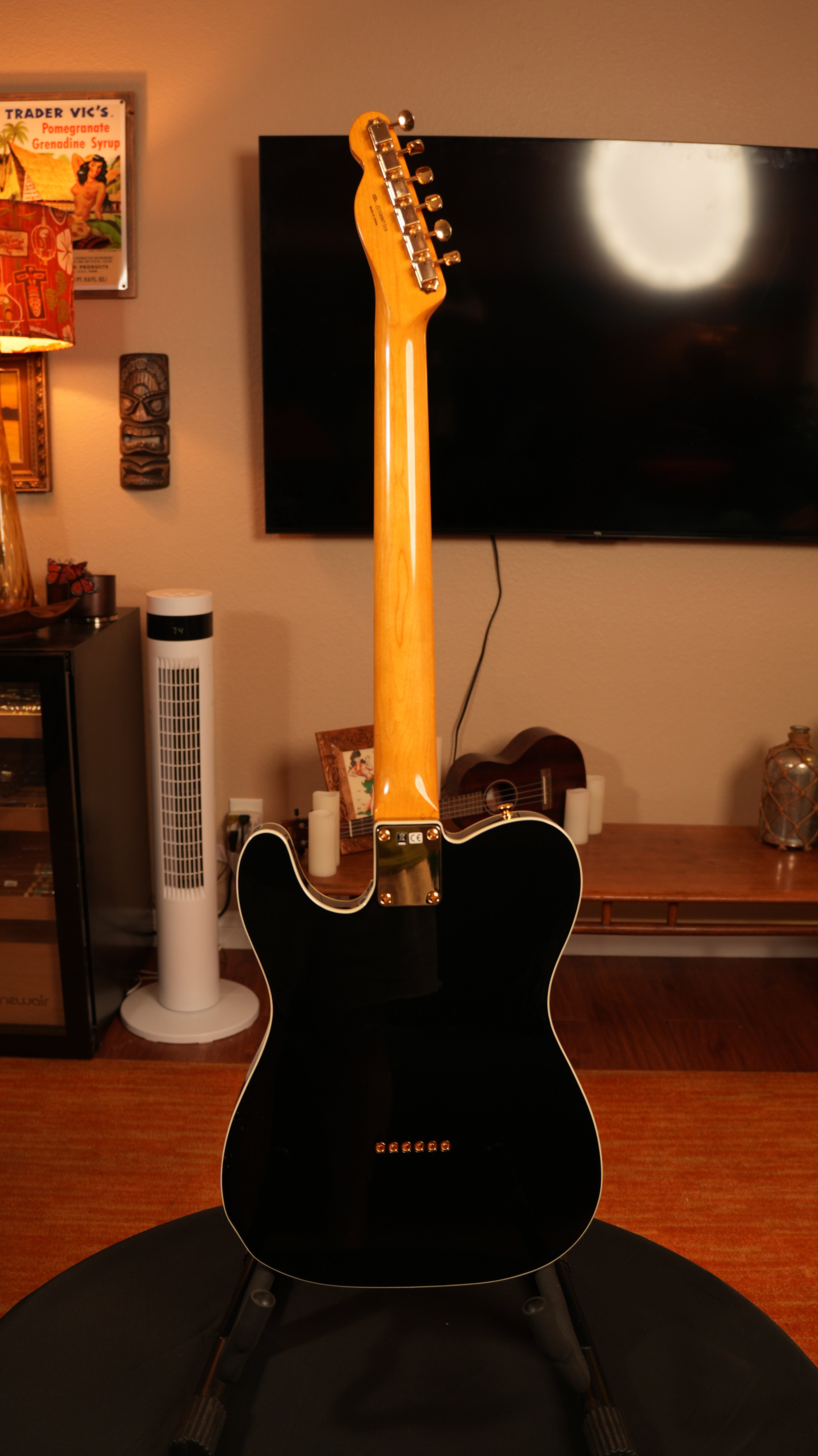 SOLD - 2018 Fender Limited Edition MIJ Traditional 60s Telecaster FSR Midnight – Gloss Black w/ Gold Hardware, Double Bound & Gig Bag