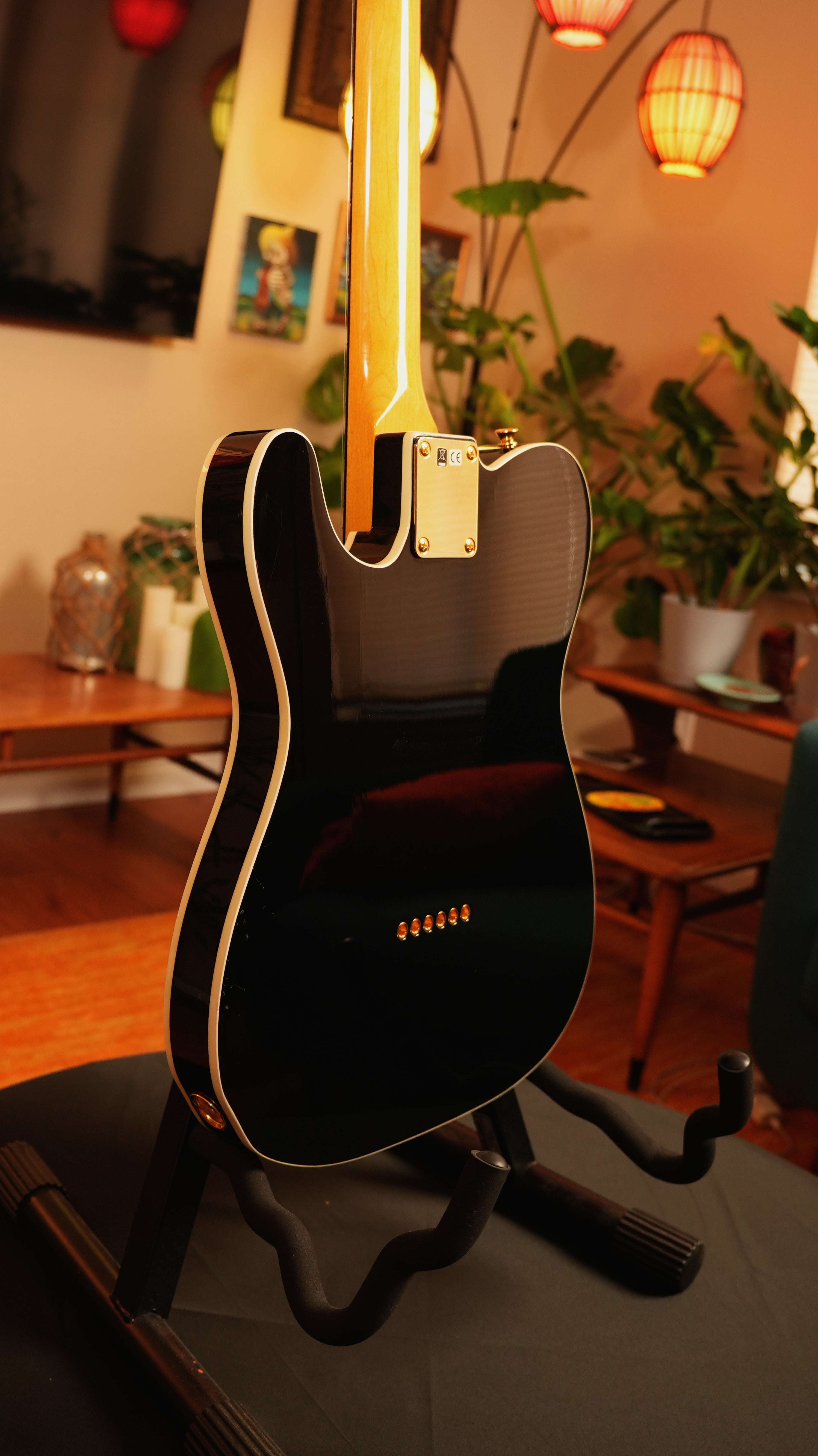 SOLD - 2018 Fender Limited Edition MIJ Traditional 60s Telecaster FSR Midnight – Gloss Black w/ Gold Hardware, Double Bound & Gig Bag
