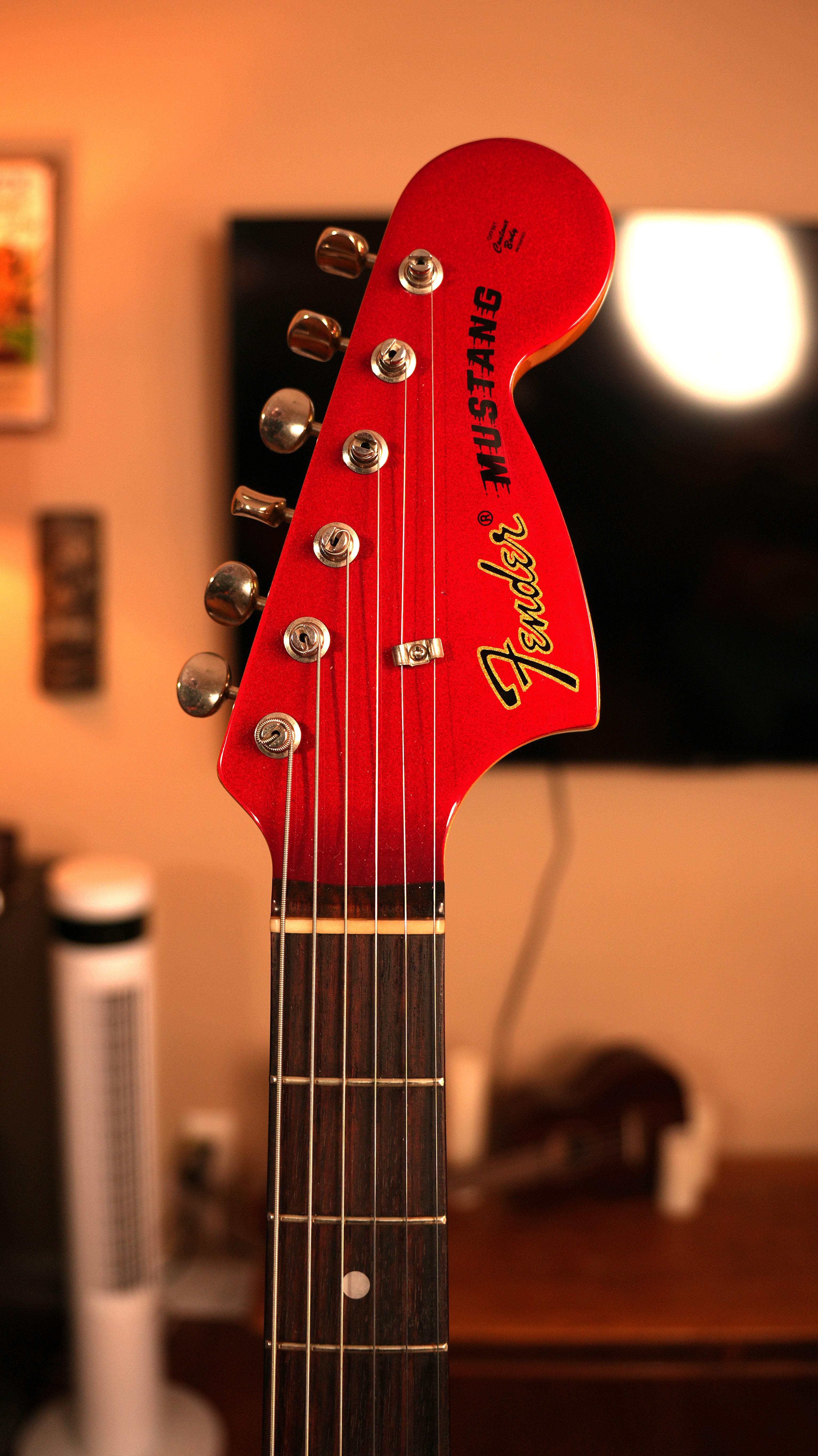 2008 Fender MG-69 Mustang Reissue MIJ – Candy Apple Red w/ Matching Headstock & Gig Bag