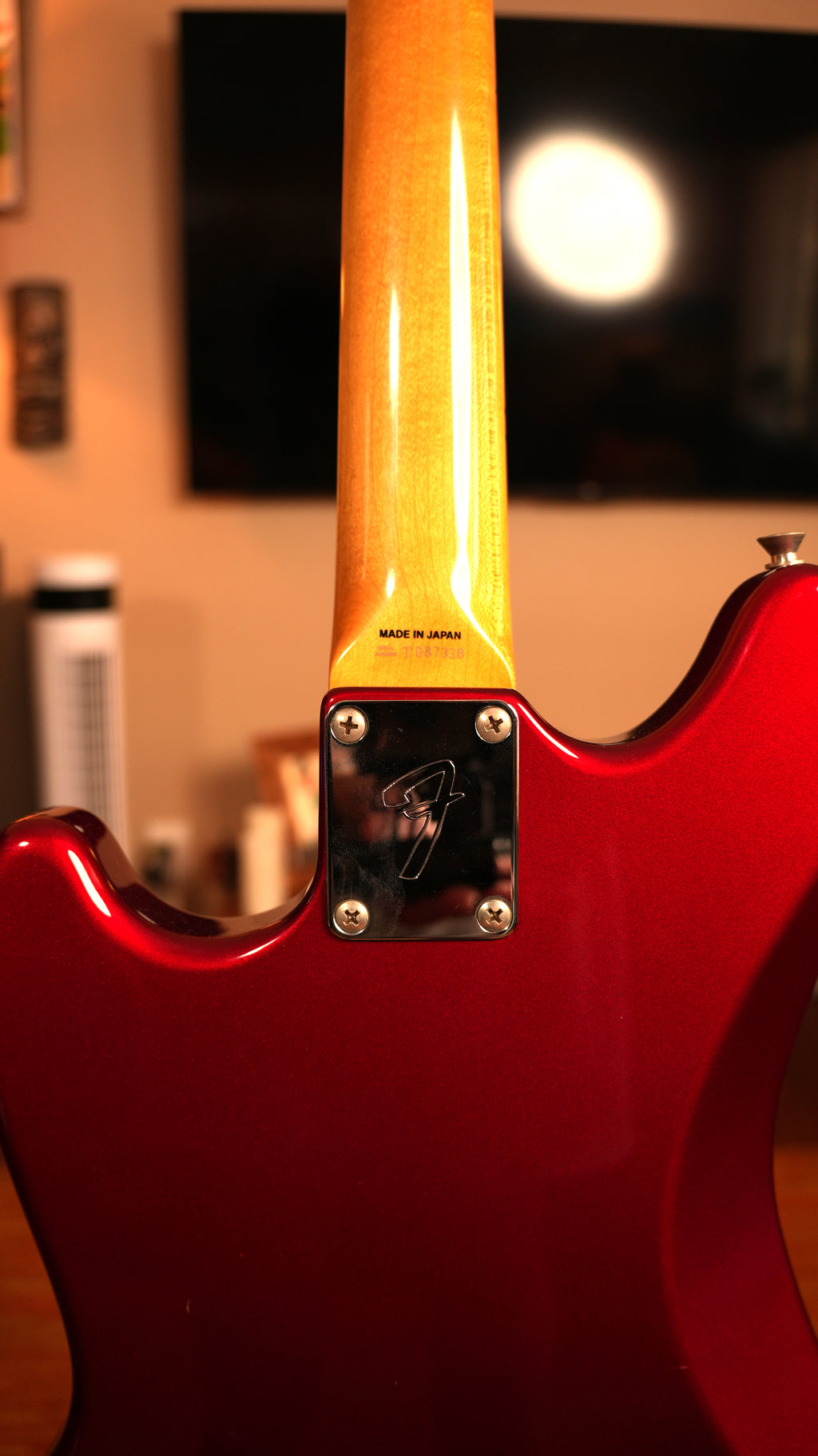 2008 Fender MG-69 Mustang Reissue MIJ – Candy Apple Red w/ Matching Headstock & Gig Bag