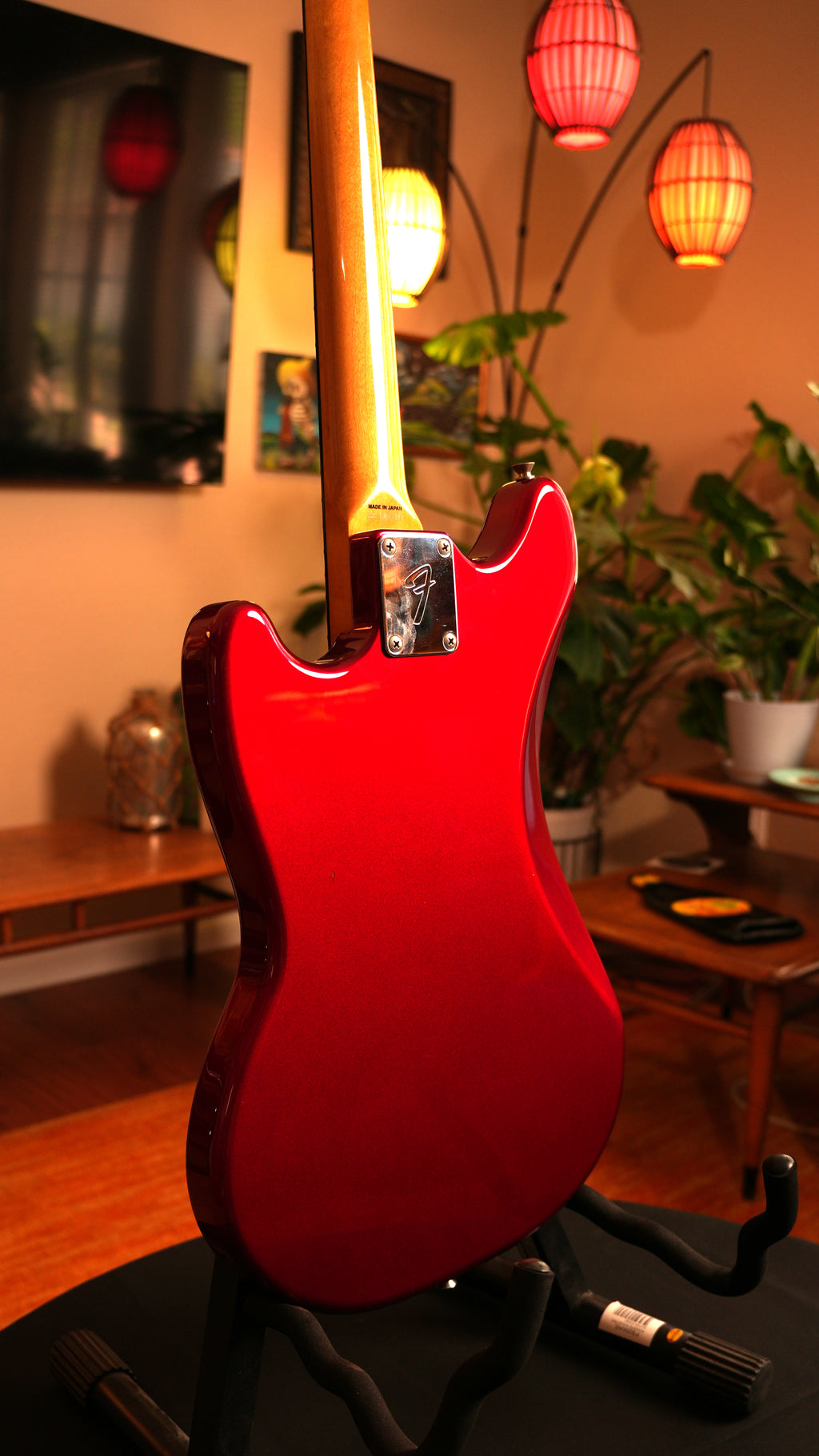 2008 Fender MG-69 Mustang Reissue MIJ – Candy Apple Red w/ Matching Headstock & Gig Bag