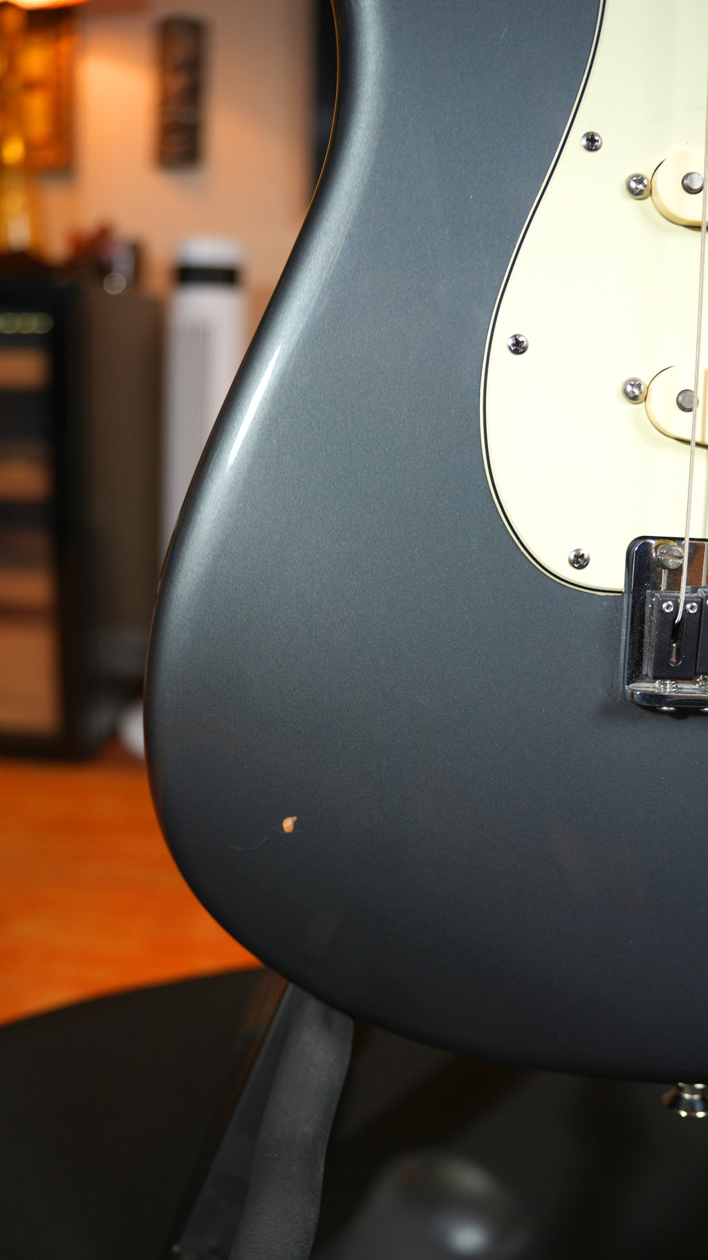2012 Fender American Standard Stratocaster – Charcoal Frost Metallic (7.3 lbs) w/ CS Pickups & TSA OHSC