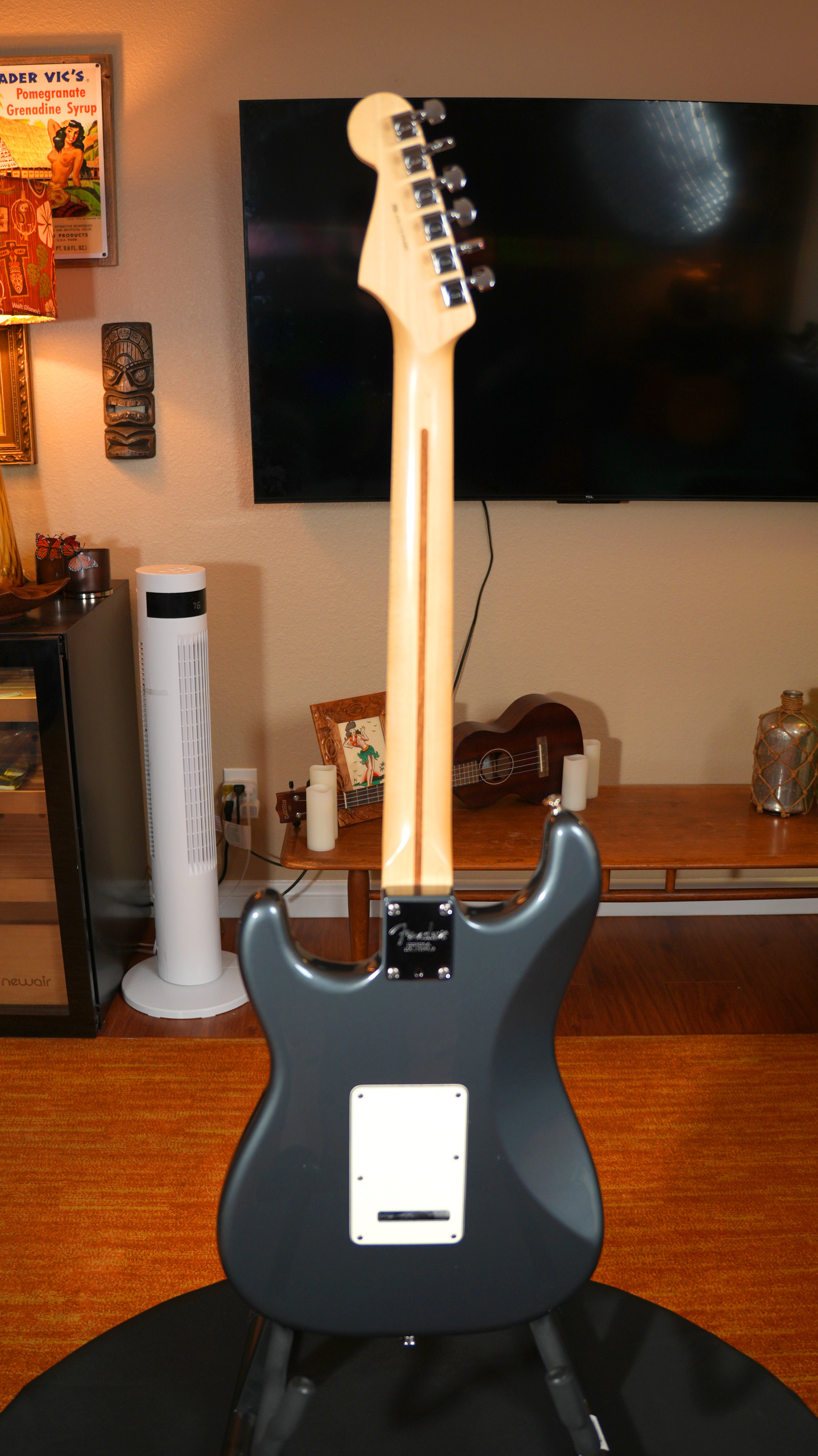 2012 Fender American Standard Stratocaster – Charcoal Frost Metallic (7.3 lbs) w/ CS Pickups & TSA OHSC