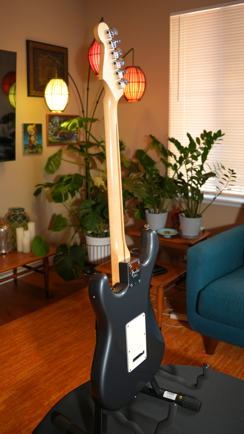 2012 Fender American Standard Stratocaster – Charcoal Frost Metallic (7.3 lbs) w/ CS Pickups & TSA OHSC