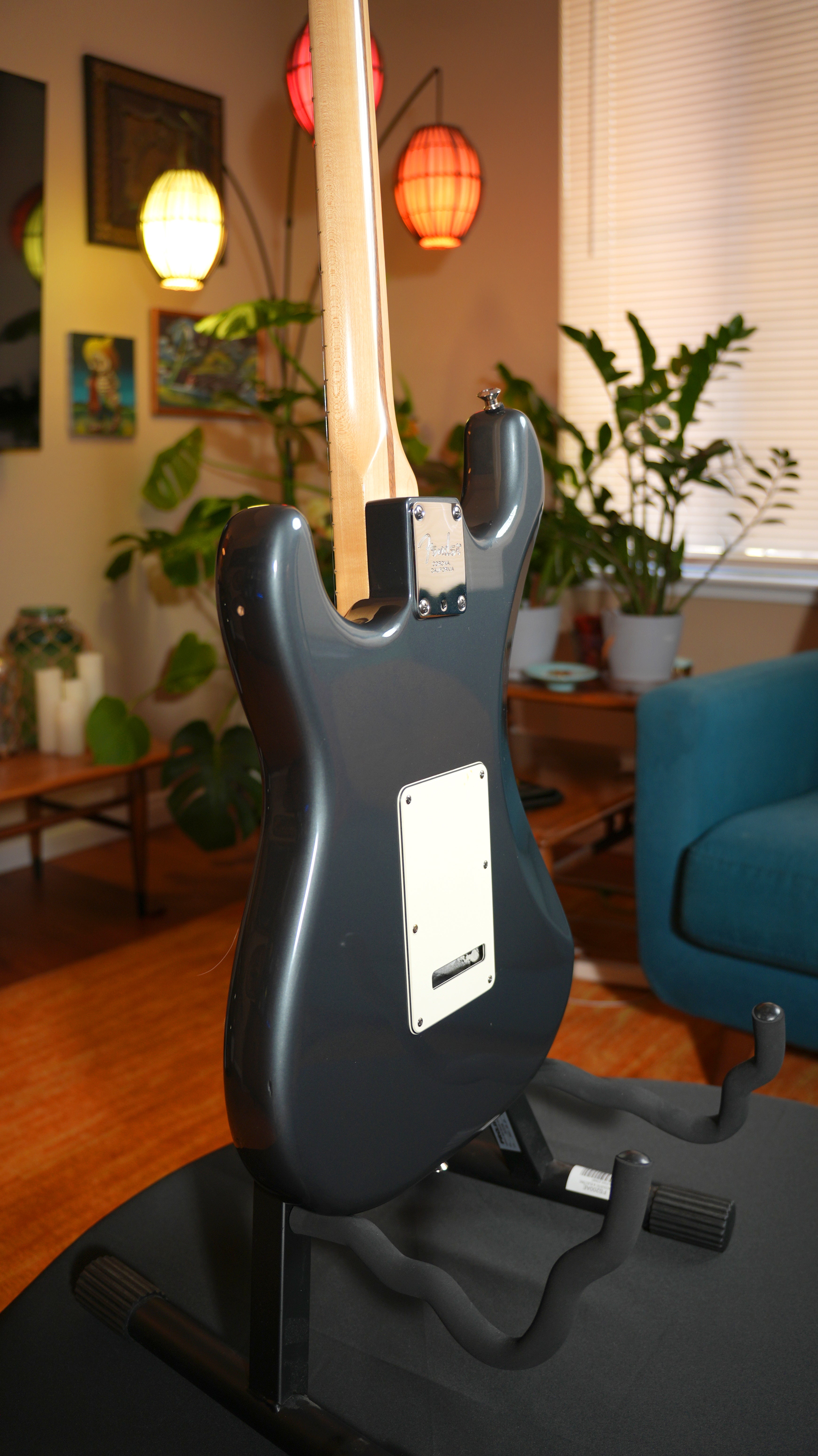 2012 Fender American Standard Stratocaster – Charcoal Frost Metallic (7.3 lbs) w/ CS Pickups & TSA OHSC