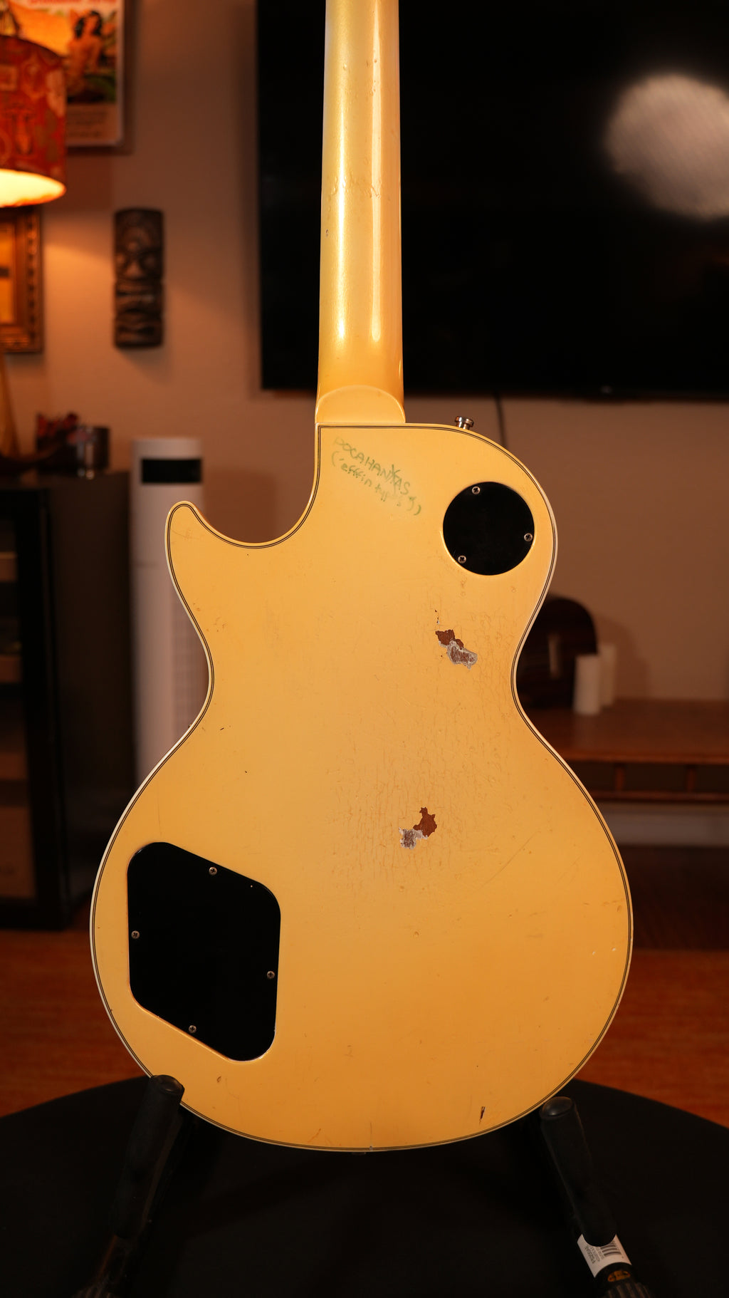 1985 Gibson Les Paul Custom – Aged Pearl White (9.0 lbs) w/ Pro Refret & '80s Chainsaw Case