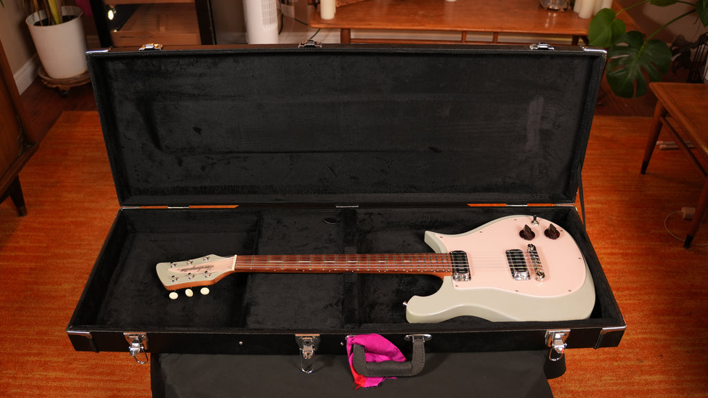 2013 Hamburguitar Custom "Crescent Wave" George Harrison Tribute – Pale Grey & Pastel Pink w/ Custom Rickenbacker Pickups & Hardshell Case