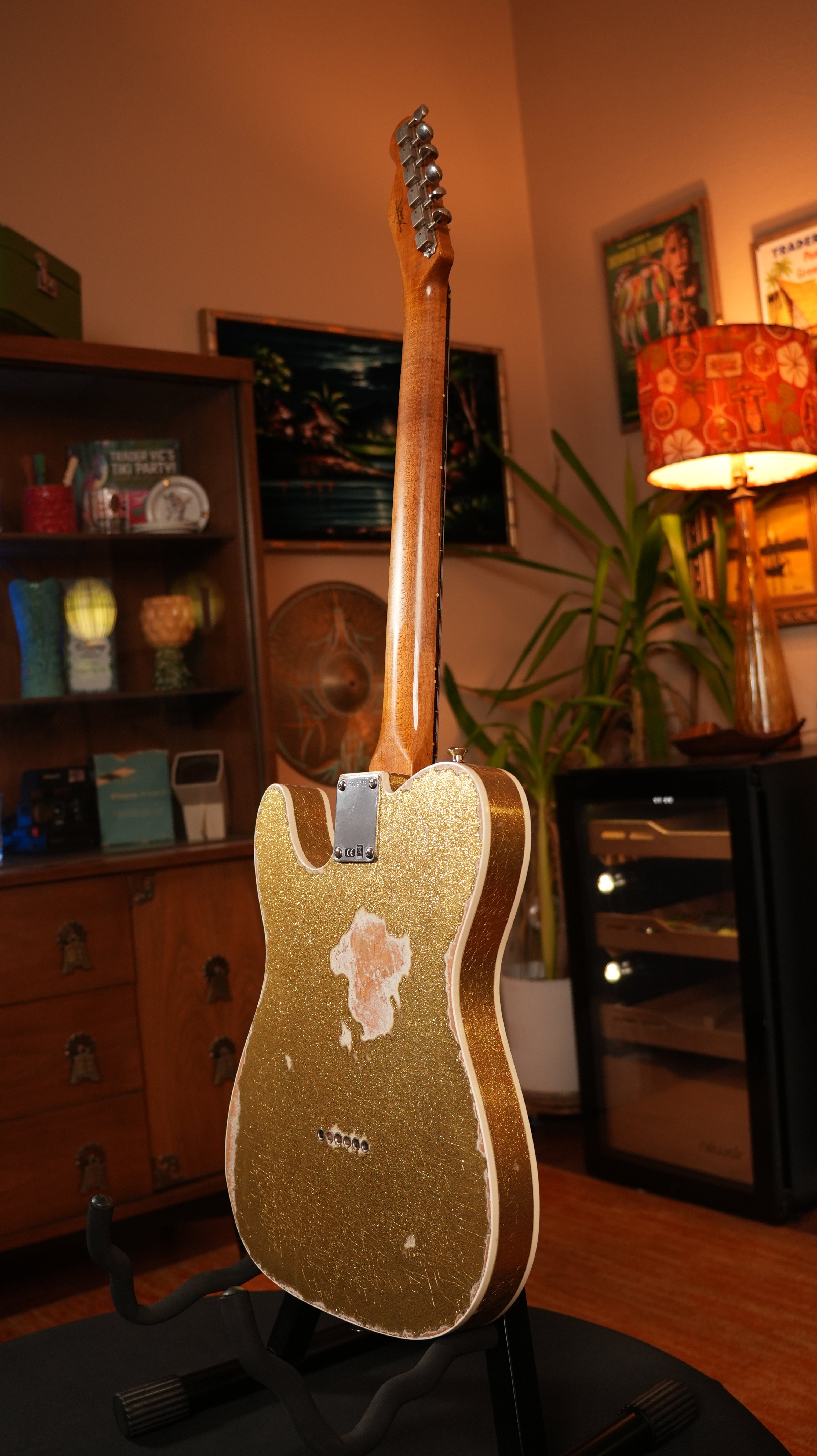 SOLD - 2022 Fender Custom Shop '52 Telecaster Heavy Relic – Gold Sparkle over Olympic White, Roasted Flame Maple Fat U Neck, 9.5"-12" Compound Radius & OHSC