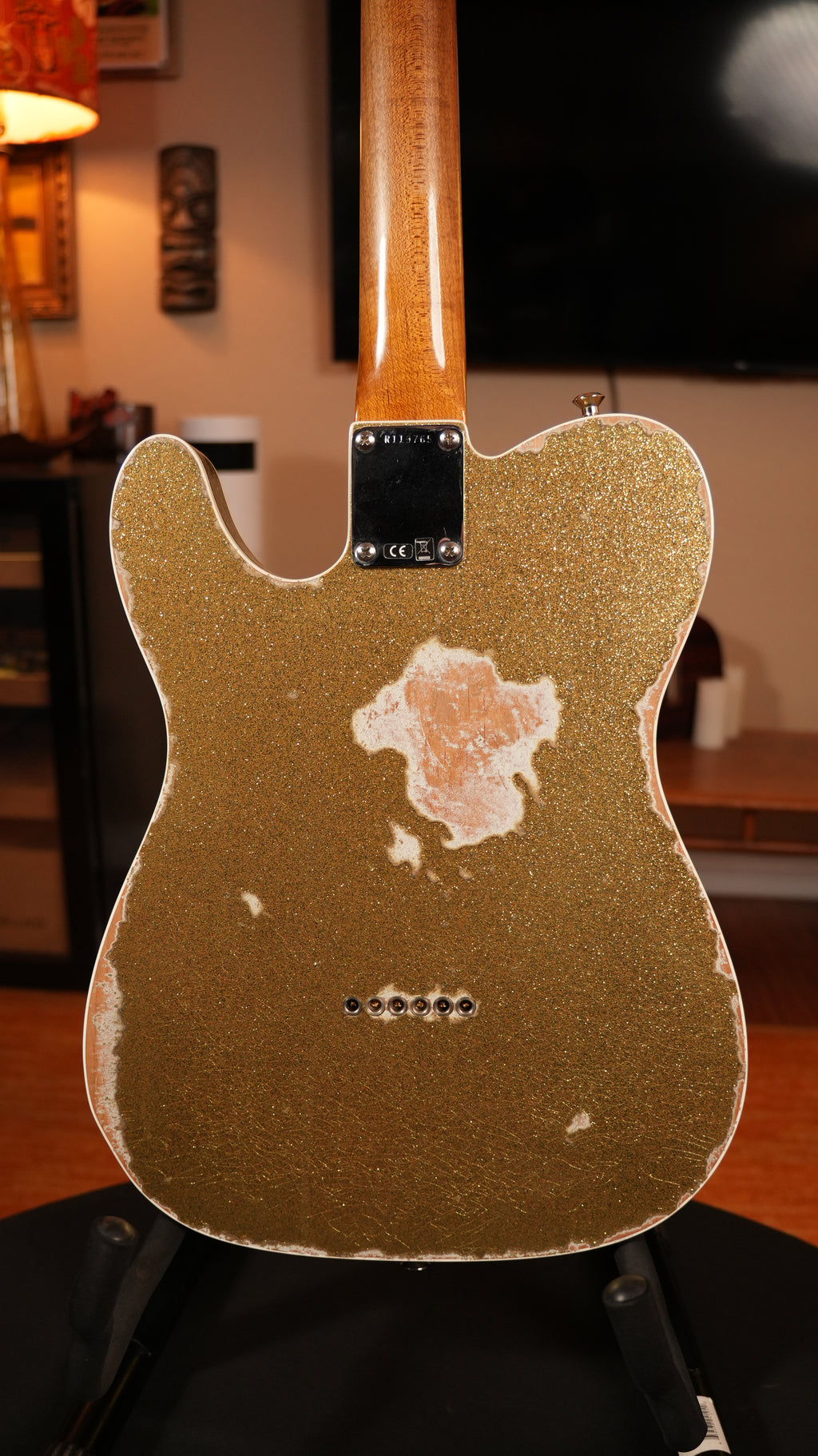 SOLD - 2022 Fender Custom Shop '52 Telecaster Heavy Relic – Gold Sparkle over Olympic White, Roasted Flame Maple Fat U Neck, 9.5"-12" Compound Radius & OHSC