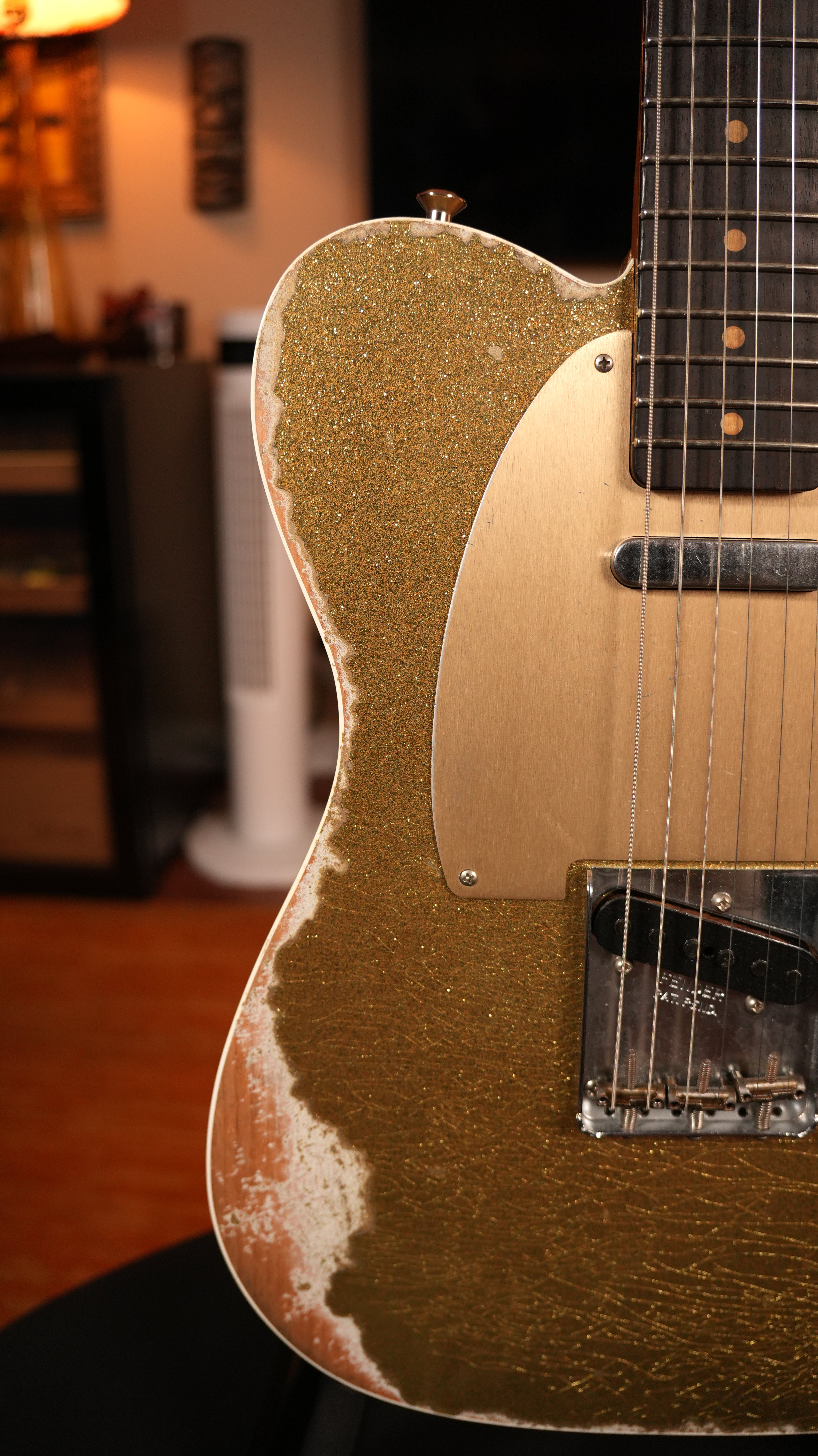 SOLD - 2022 Fender Custom Shop '52 Telecaster Heavy Relic – Gold Sparkle over Olympic White, Roasted Flame Maple Fat U Neck, 9.5"-12" Compound Radius & OHSC