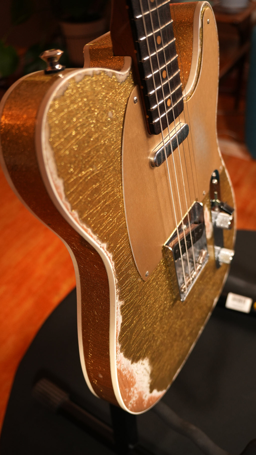 SOLD - 2022 Fender Custom Shop '52 Telecaster Heavy Relic – Gold Sparkle over Olympic White, Roasted Flame Maple Fat U Neck, 9.5"-12" Compound Radius & OHSC