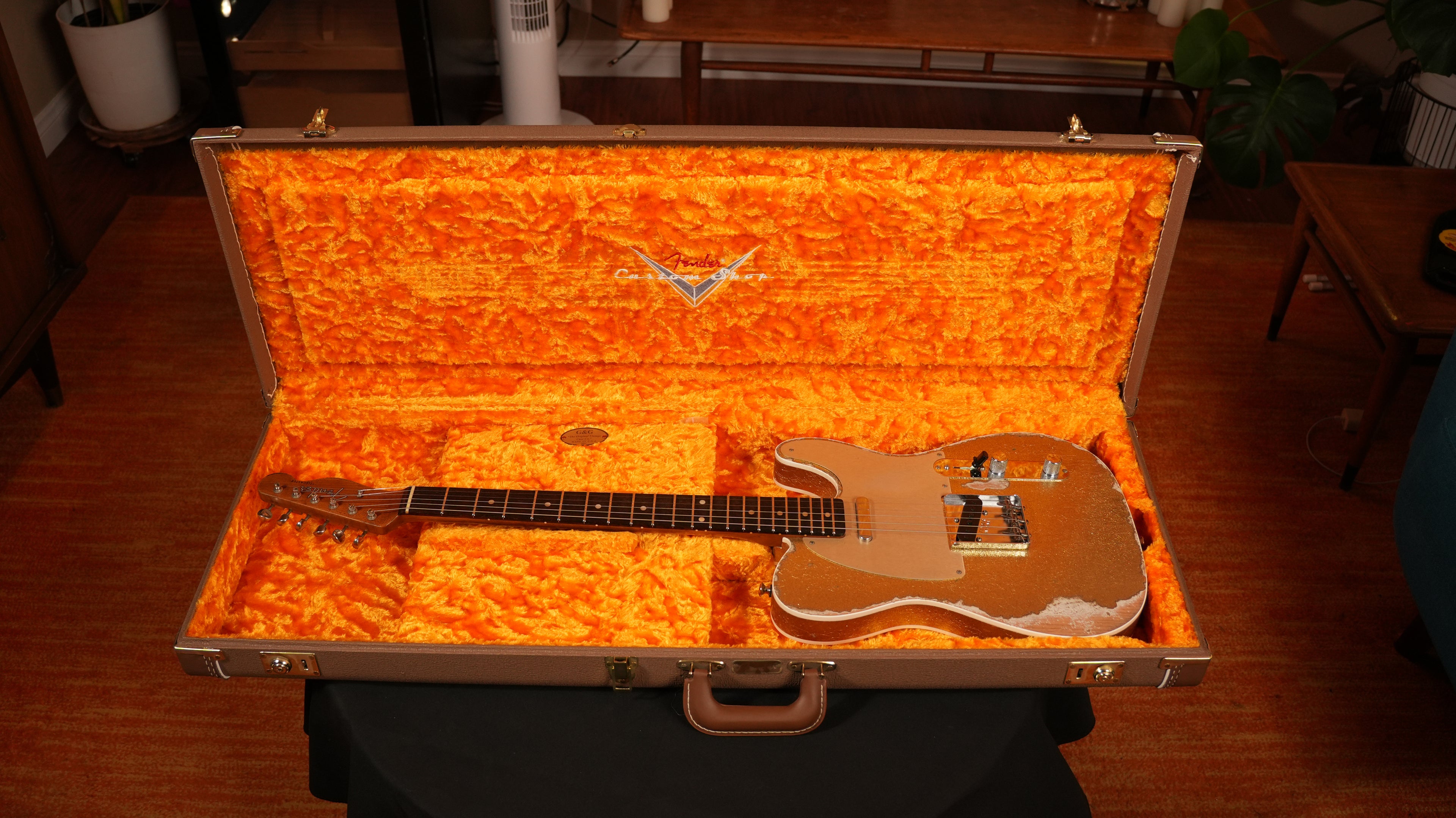 SOLD - 2022 Fender Custom Shop '52 Telecaster Heavy Relic – Gold Sparkle over Olympic White, Roasted Flame Maple Fat U Neck, 9.5"-12" Compound Radius & OHSC