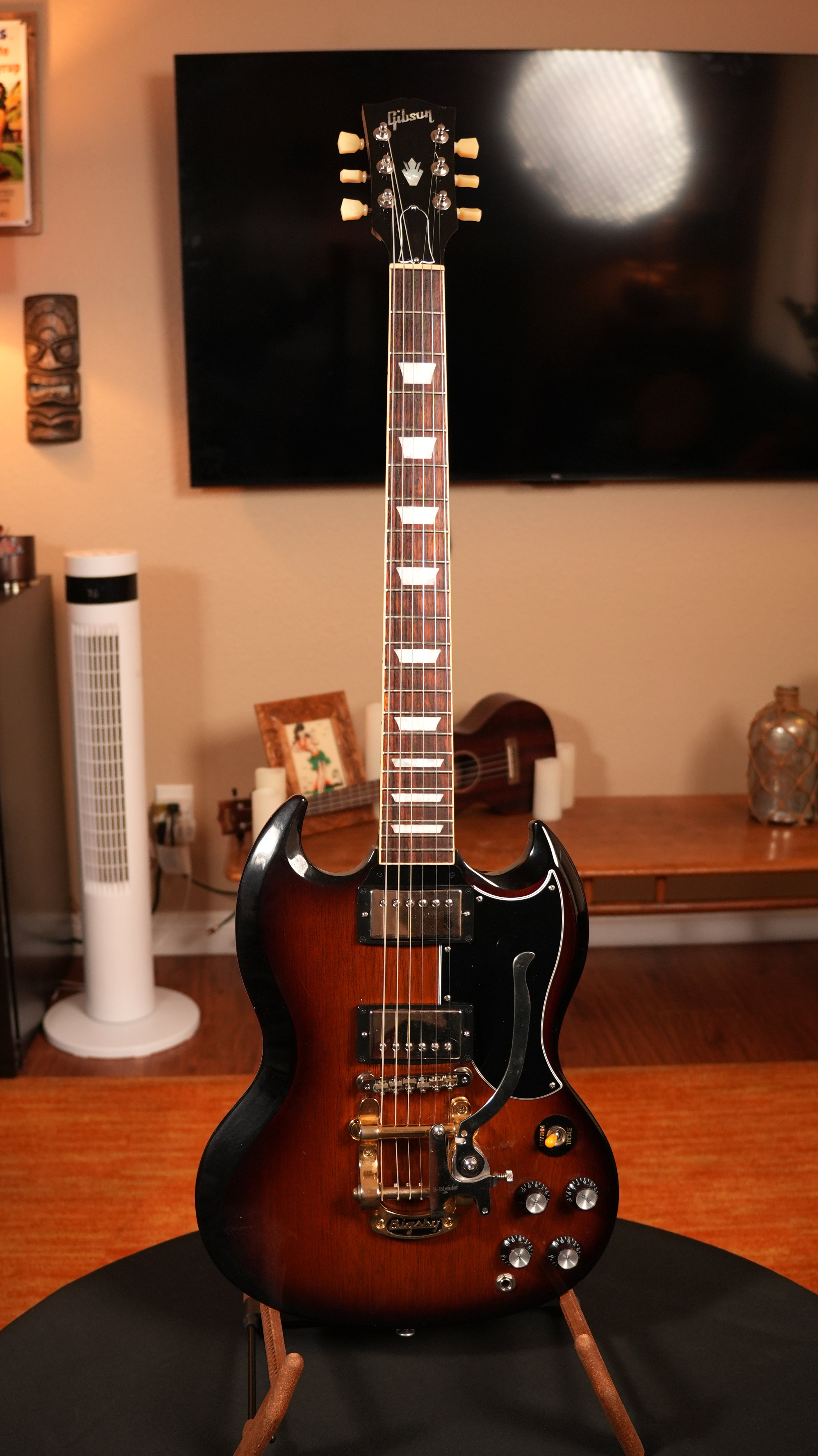 SOLD - 2022 Gibson SG Standard '61 Tobacco Sunburst w/ Bigsby & Hardshell Case, 7.2 lbs.