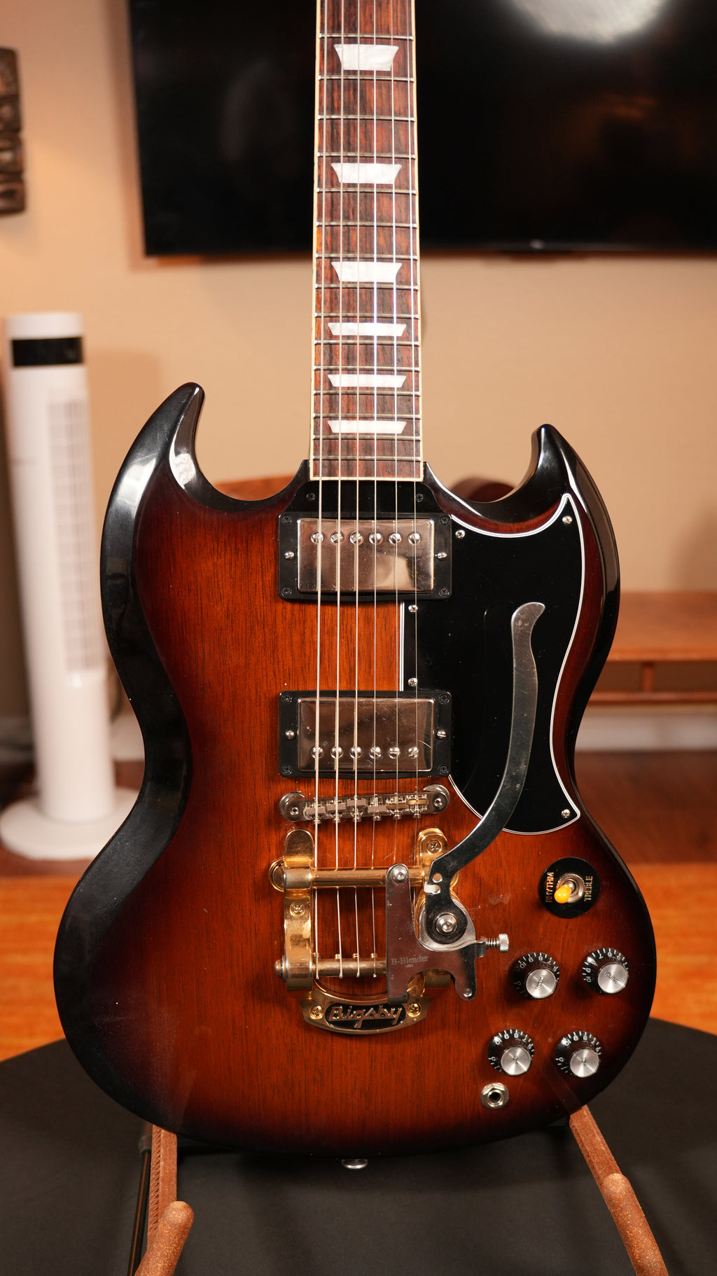 SOLD - 2022 Gibson SG Standard '61 Tobacco Sunburst w/ Bigsby & Hardshell Case, 7.2 lbs.