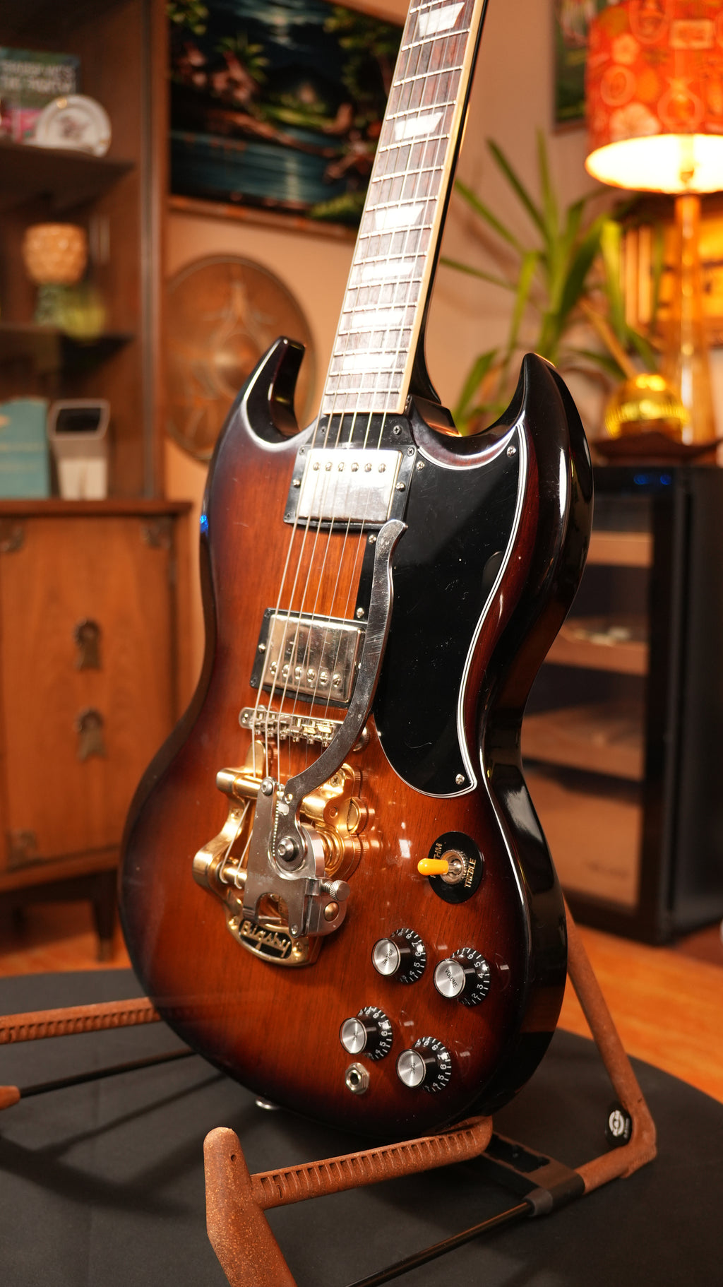 SOLD - 2022 Gibson SG Standard '61 Tobacco Sunburst w/ Bigsby & Hardshell Case, 7.2 lbs.