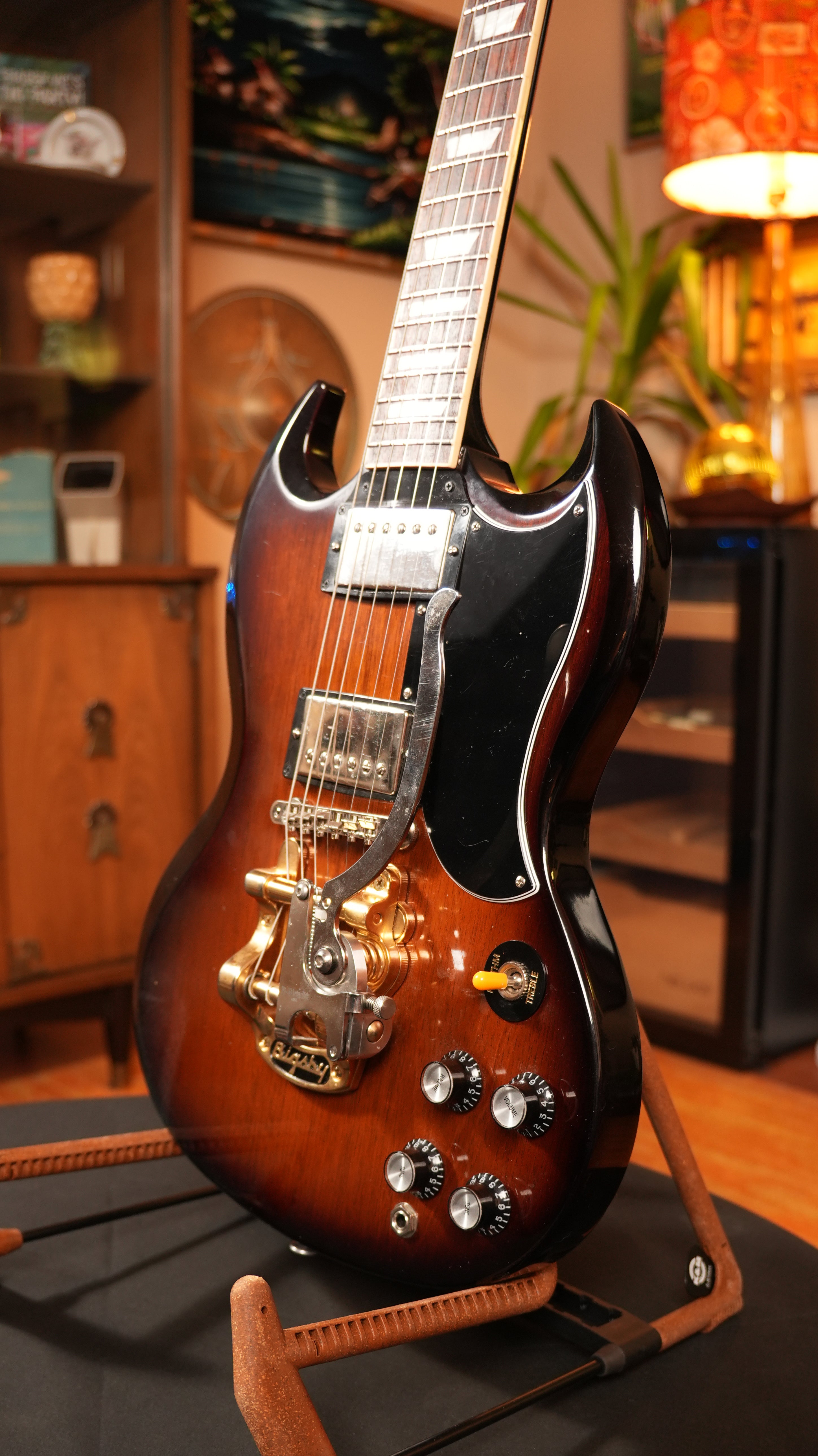 SOLD - 2022 Gibson SG Standard '61 Tobacco Sunburst w/ Bigsby & Hardshell Case, 7.2 lbs.