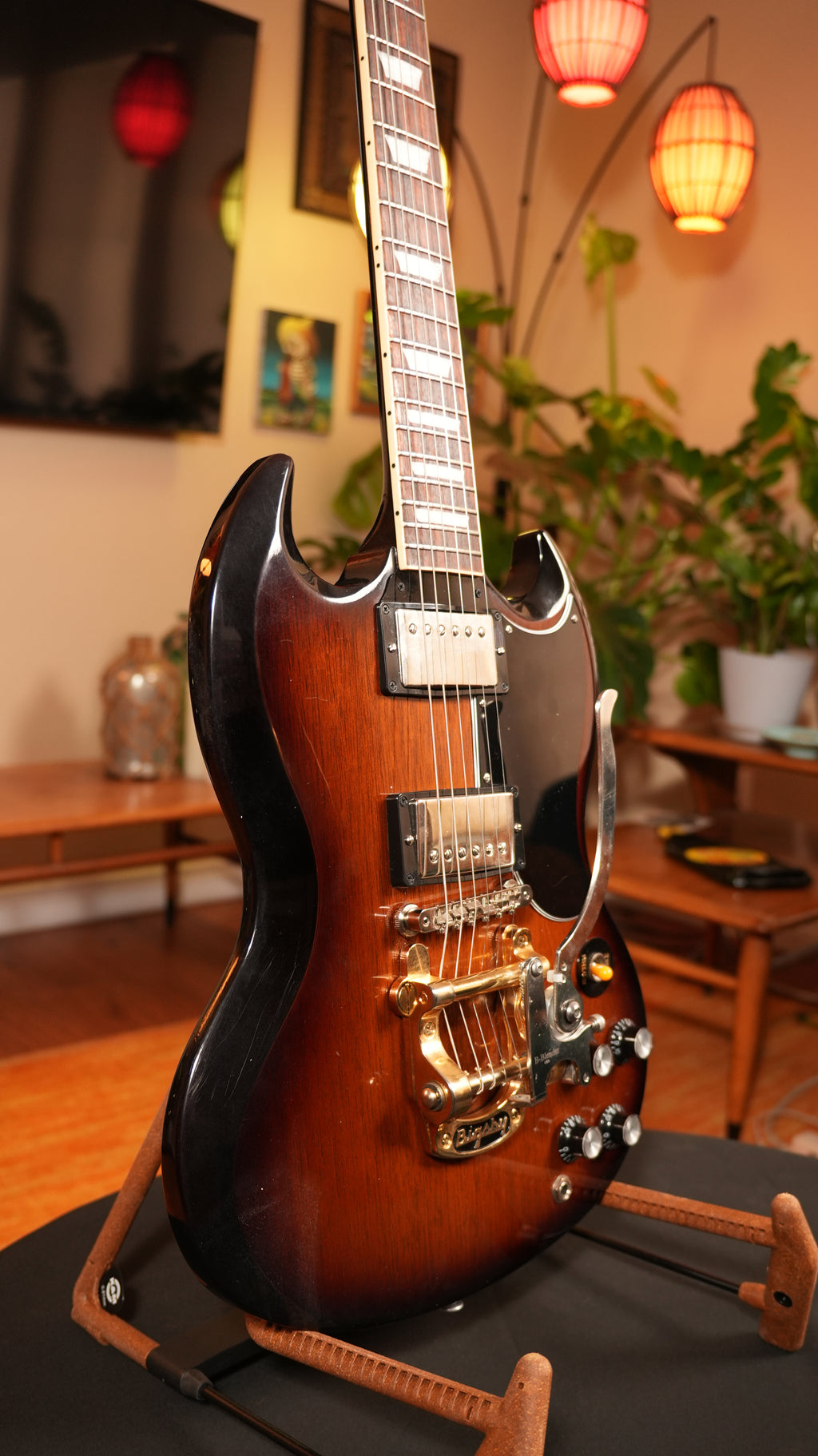 SOLD - 2022 Gibson SG Standard '61 Tobacco Sunburst w/ Bigsby & Hardshell Case, 7.2 lbs.