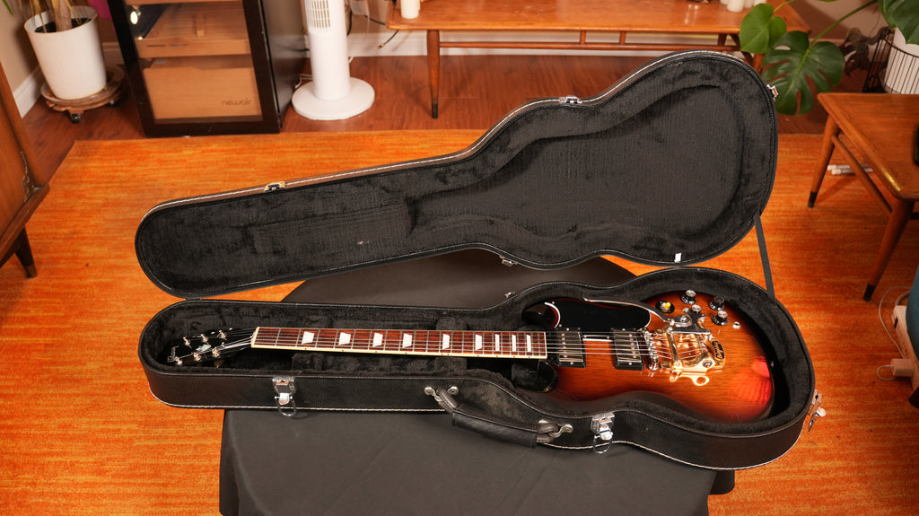 SOLD - 2022 Gibson SG Standard '61 Tobacco Sunburst w/ Bigsby & Hardshell Case, 7.2 lbs.